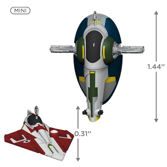 New! Star Wars Jango Fett & Obi-Wan Starfighters Hallmark Keepsake Ornament 2022 - Picture 3 of 5
